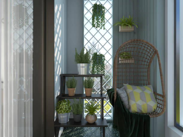 istock 3D rendering, balcony design in urban buildings 1453302939