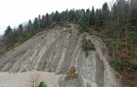 Landslide due to heavy rains