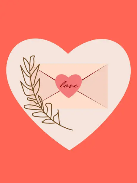 Vector illustration of Vector card for Valentine's day. Simple, minimalistic.