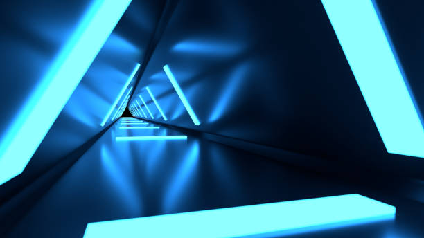 istock 3D illustration of a corridor illuminated with fantastic lights 1453311071