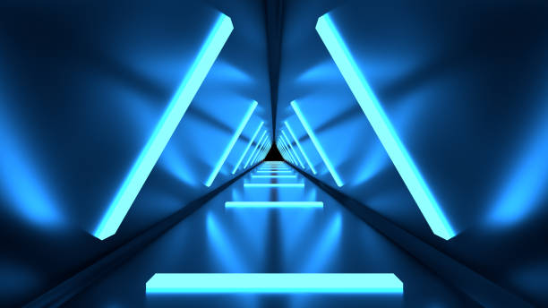 istock 3D illustration of a corridor illuminated with fantastic lights 1453311072