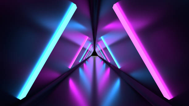 istock 3D illustration of a corridor illuminated with fantastic lights 1453311076