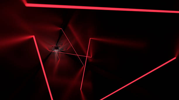 istock 3D illustration of a corridor with laser beam security 1453311080