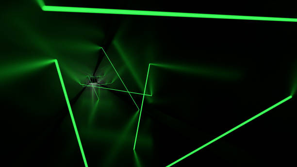 istock 3D illustration of a corridor with laser beam security 1453311089