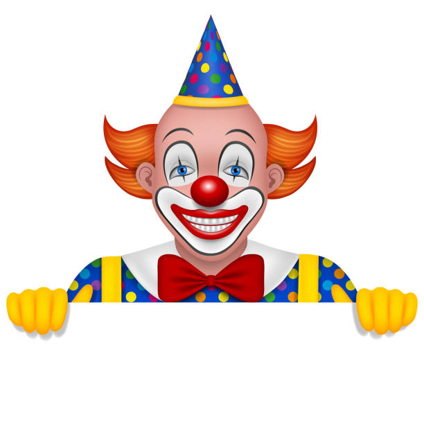 isolated clown illustration for carnival and circus posters isolated clown illustration for carnival and circus posters vector cartoon joker stock illustrations