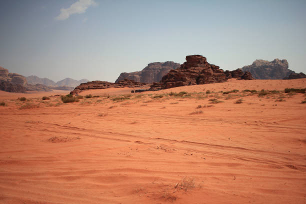 Desert in Wadi Rum, Jordan Red desert with typical rock formations in Wadi Rum, Jordan lawrence in arabia stock pictures, royalty-free photos & images