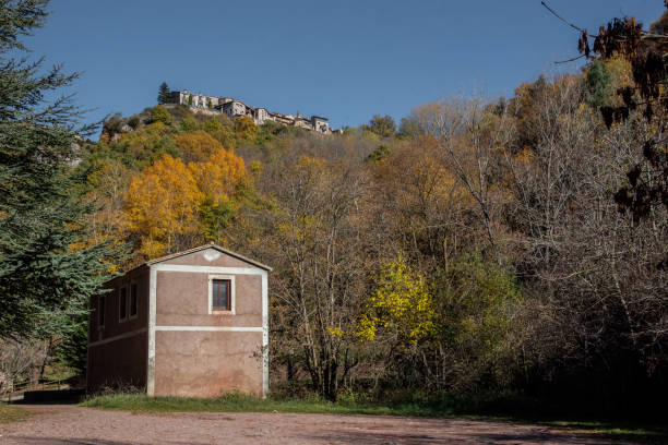 View of Castellar de N'Hug from the Orriols mill in the Berguedà region, Barcelona.