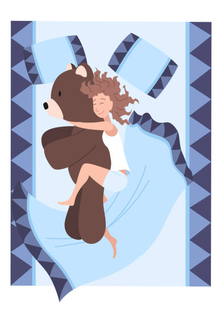 Ilustración de Duerme A La Gente En La Cama Postura Acostada Del Personaje Durante El Sueño Nocturno Vista Superior De Una Chica Dormida Con Un Oso En El Dormitorio Posición De Ensueño Ilustración de Duerme A La Gente En La Cama Postura Acostada Del Personaje Durante El Sueño Nocturno Vista Superior De Una Chica Dormida Con Un Oso En El Dormitorio Posición De Ensueño