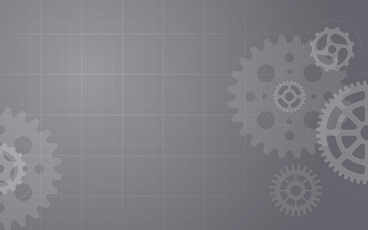 Gear engineering gray background poster and banner