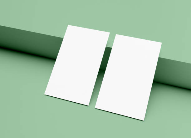 istock Two Blank business card template on Black podium 1453325141