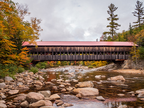 Covered bridge people still drive through, Greenup, IL, USA