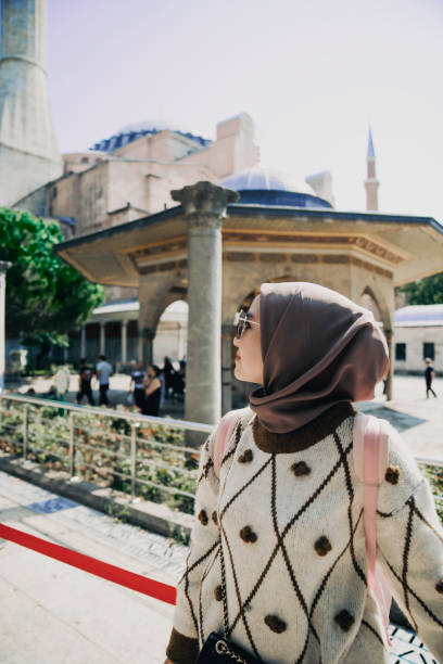 istock Woman posing in front of hagia Sophia 1453326708