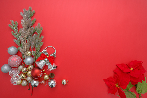 Christmas material，Christmas material, X'mas Flower and ball and Christmas socks decorations.