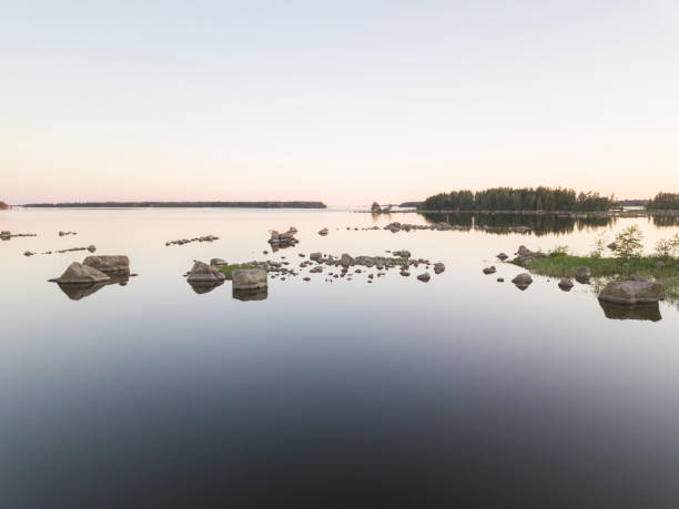 Finland lake nature beautiful sunset night view