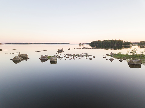 Tranquil sunset landscape in the Souther Finland archipelago.
