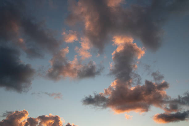 Beautiful cloudy sunset sky stock photo
