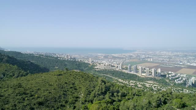 Aerial view of a woodlands, Carmel Forest, Haifa, Israel