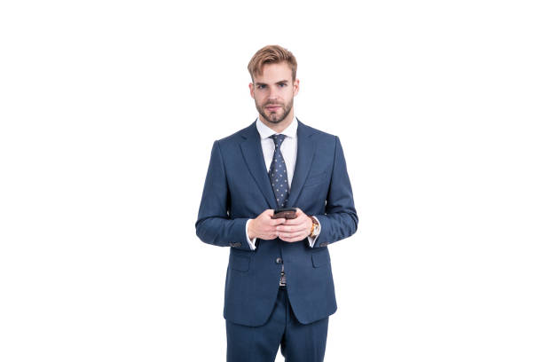 istock businessman in suit chatting online using smartphone for business communication, texting. 1453345038