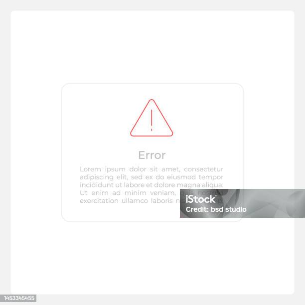 Error Notification Ui Element Template Stock Illustration - Download ...