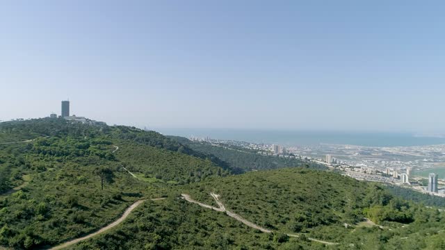 Aerial view of a woodlands, Carmel Forest, Haifa, Israel