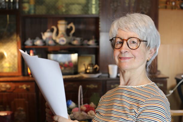 Senior woman getting good news