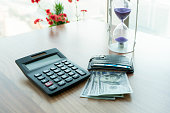 money wallet and calculator