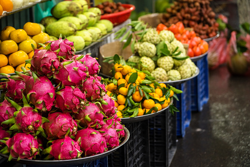 Greengrocer's shop products at a local market