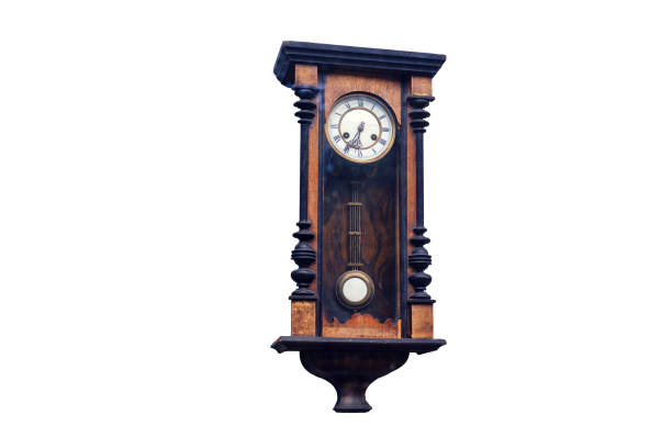 istock Vintage wall clock, isolated on a white background 1453358583
