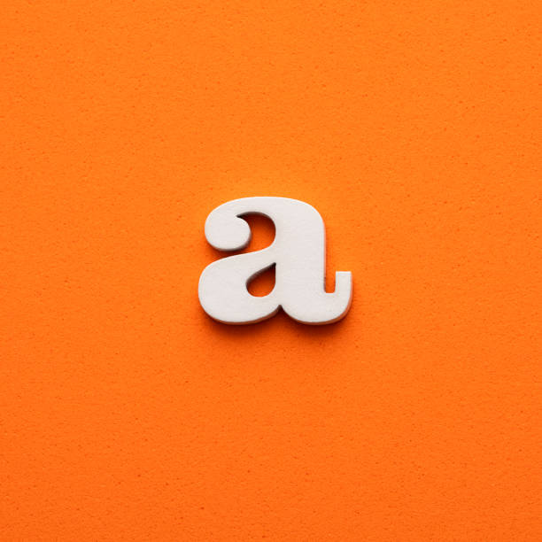 White lowercase letter a on orange foamy background