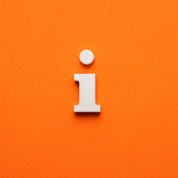 istock i white lowercase letter - Background in orange foamy 1453359183