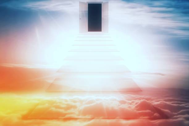 istock 3d illustration of abstract stairs and doors leading to the future 1453360280