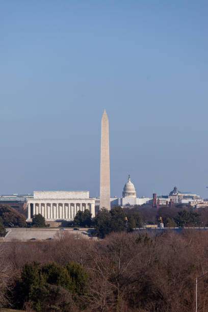 istock Washington monument, lincoln hall and capital building on DC skyline 1453364314
