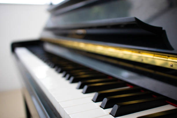 istock close up of a piano keyboard, side view 1453366875