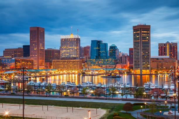istock View on Baltimore skyline and Inner Harbor from Federal Hill at dusk 1453367847