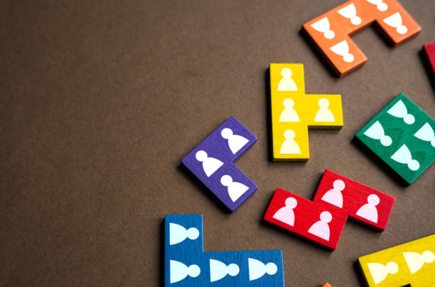 istock Fragmented groups of people. 1453367941