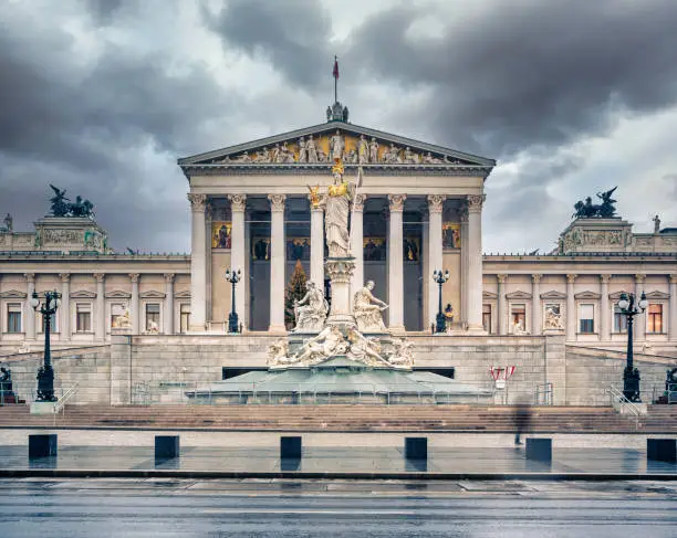 Photo of View on Austrian Parliament in Vienna
