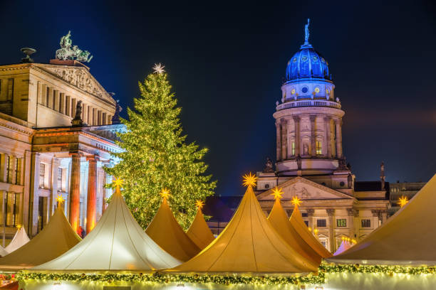 istock Christmas market in Berlin at night 1453374457