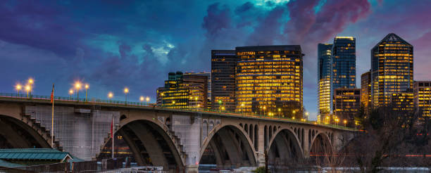 istock Key bridge at night in Washington DC 1453374481