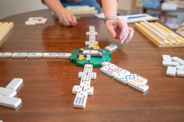 istock Playing dominos and Mexican Train 1453380589