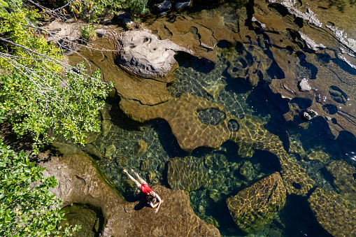 Swimming hole in the Comox Valley of Vancouver Island. Top travel destinations in British Columbia.