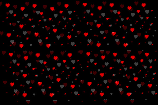 Valentine's day abstract background,Heart shape on black background