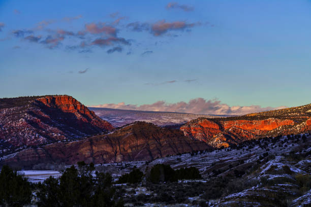 istock Alpenglow on Mountains Scenic Winter Landscape 1453392420