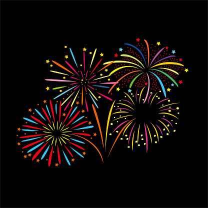 fireworks vector illustration. celebration party element. new year decoration.
