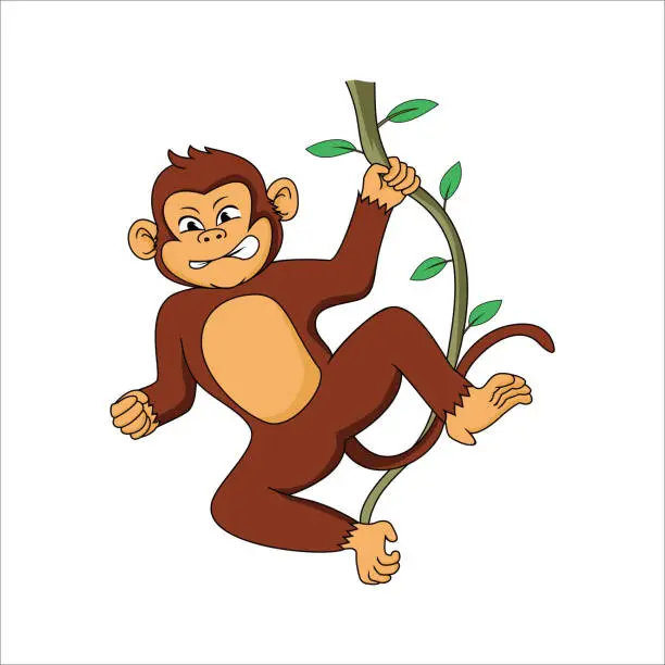 Vector illustration of monkey cartoon