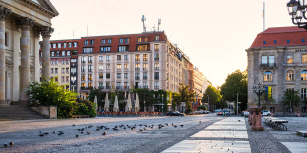 The Gendarmenmarkt is a square in Berlin and the site of an architectural ensemble including the Berlin concert hall and the French and German Churches.