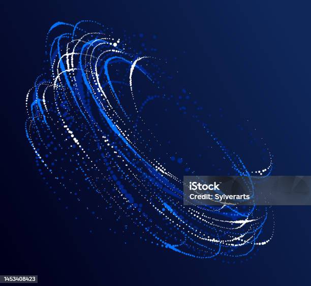 Particle Flow Whirlpool Colorful Vector Abstract Background Life Forms ...