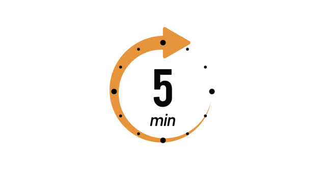 5 minutes timer symbol.