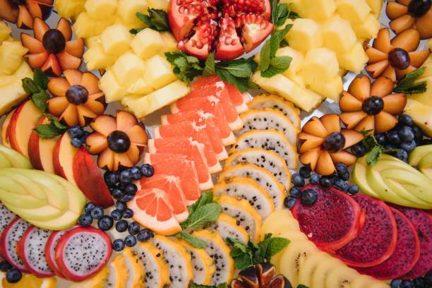 istock various dessert with fresh fruit on buffet line, sweet. 1453413538