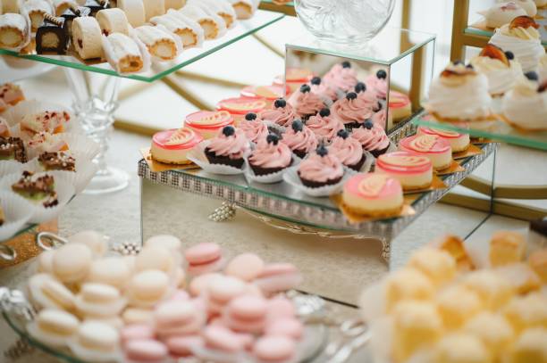 istock various dessert with fresh fruit on buffet line, sweet. 1453414346