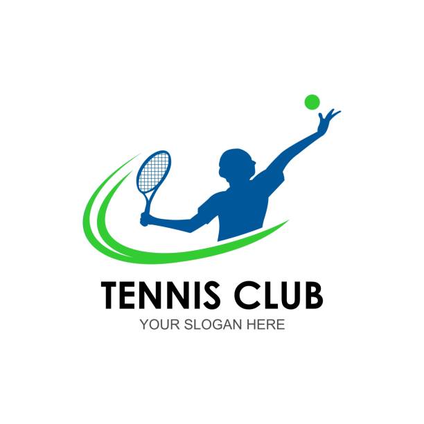 illustrations, cliparts, dessins animés et icônes de logo de tennis vector - sport de raquette